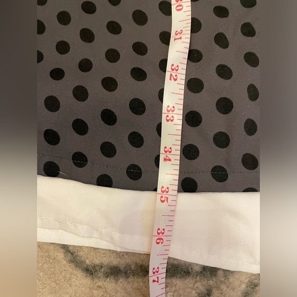 Loft size small gray and black polka dot long sleeve dress - Picture 11 of 11